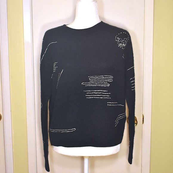 Skull Cashmere | Parket Cable Stitch Crew Sweater - Picture 3 of 12